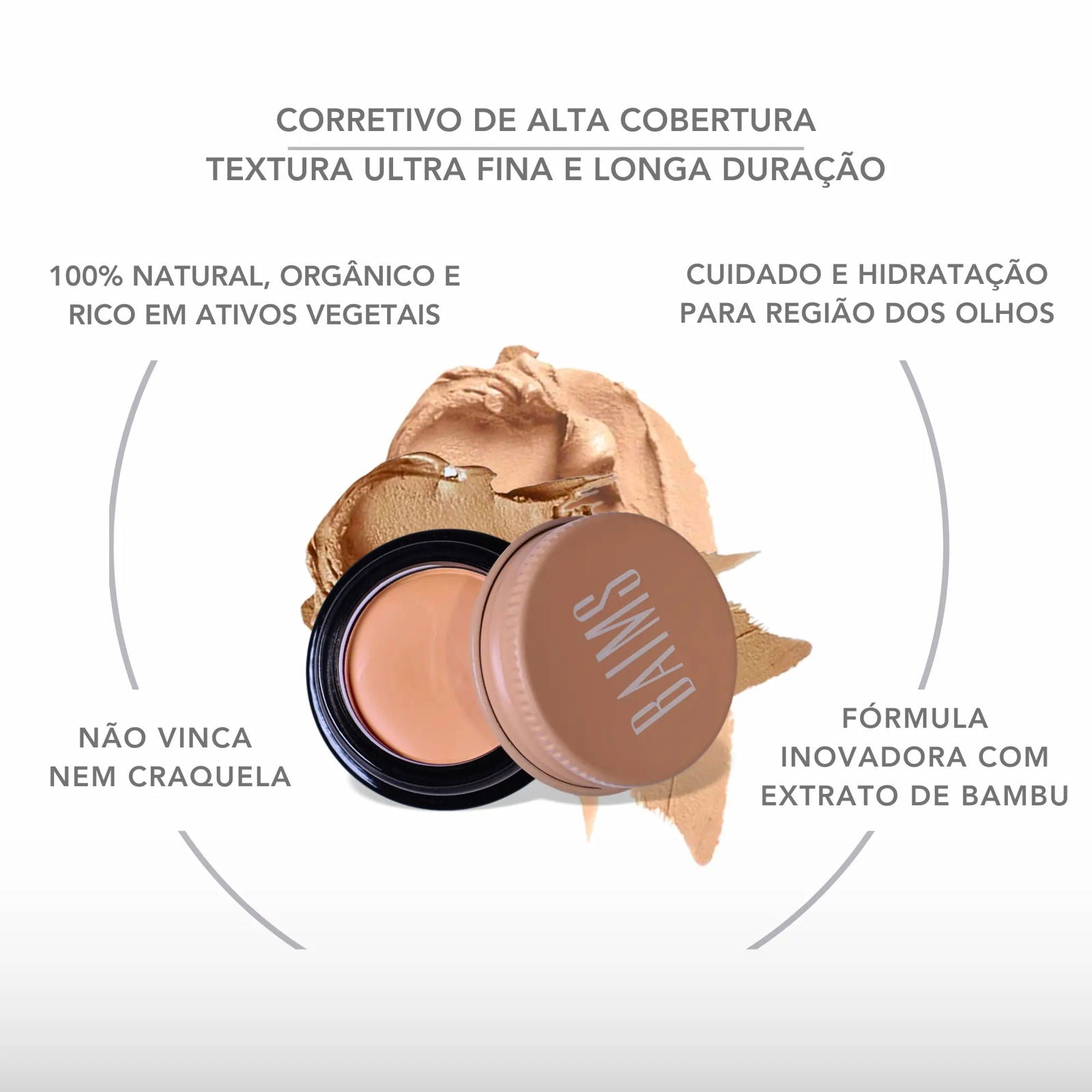 Corretivo Alta Cobertura - BAIMS Natural Makeup